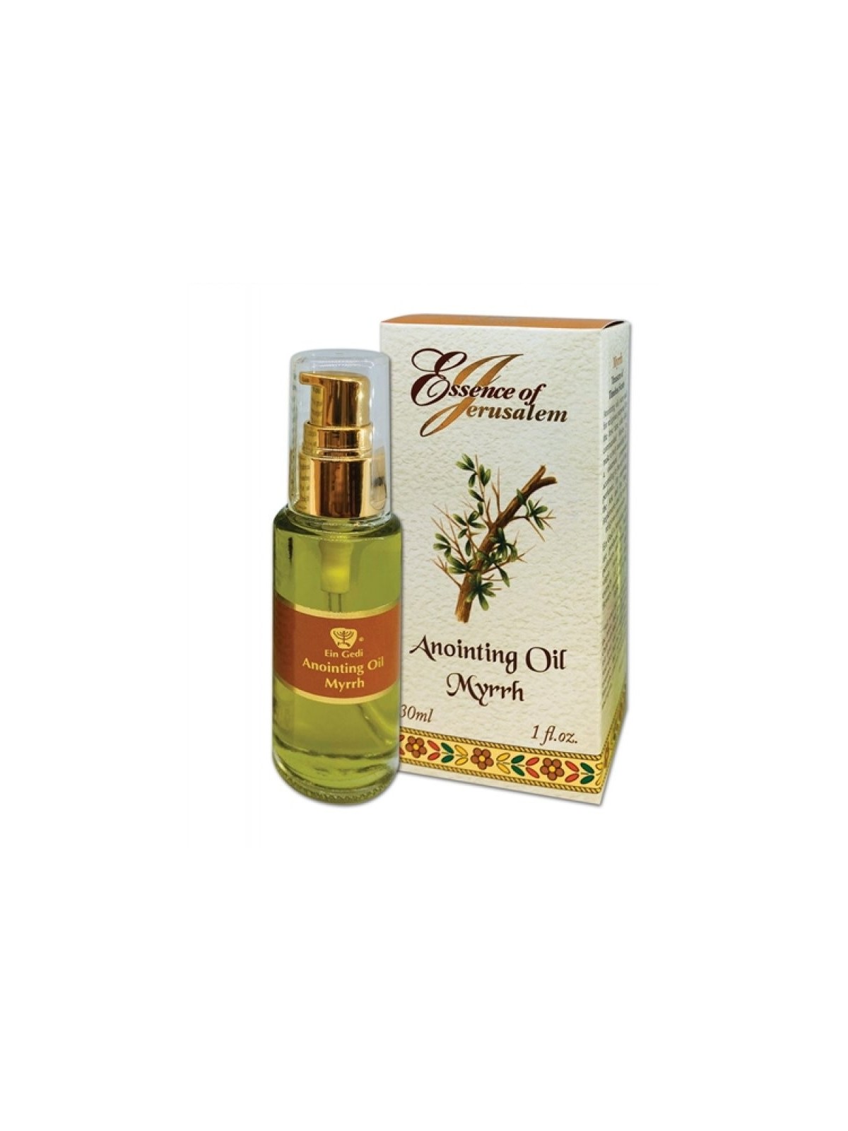 Huile d'onction à l'essence de myrrhe de Jérusalem 30 ml | Huile d'onction