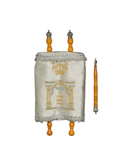 Rouleau de la Torah pour les enfants avec broderie brodée... | Rouleau de Torah pour enfants