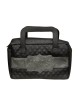 Black Faux Leather Etrog Holder Bag with Horizontal Gra... | Etrog Box
