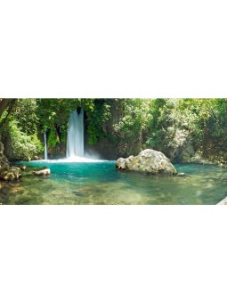 Panoramic Banyas Waterfall Sukkah Single Wall ... | Sukkah Decorations
