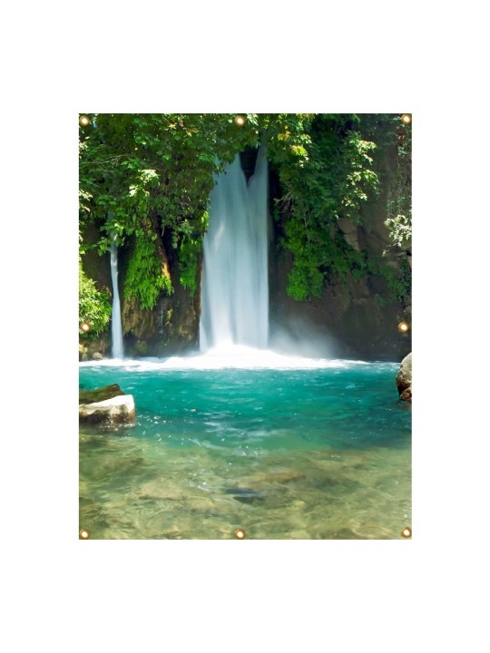Panoramic Banyas Waterfall Sukkah Single Wall ... | Sukkah Decorations