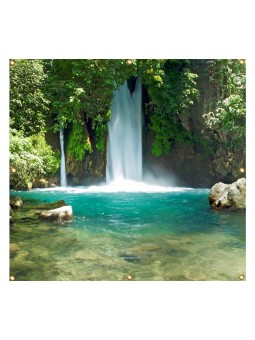 Panoramic Banyas Waterfall Sukkah Single Wall ... | Sukkah Decorations