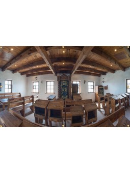 Panoramic Baal Shem Tov Synagogue Sukkah Singl... | Sukkah Decorations