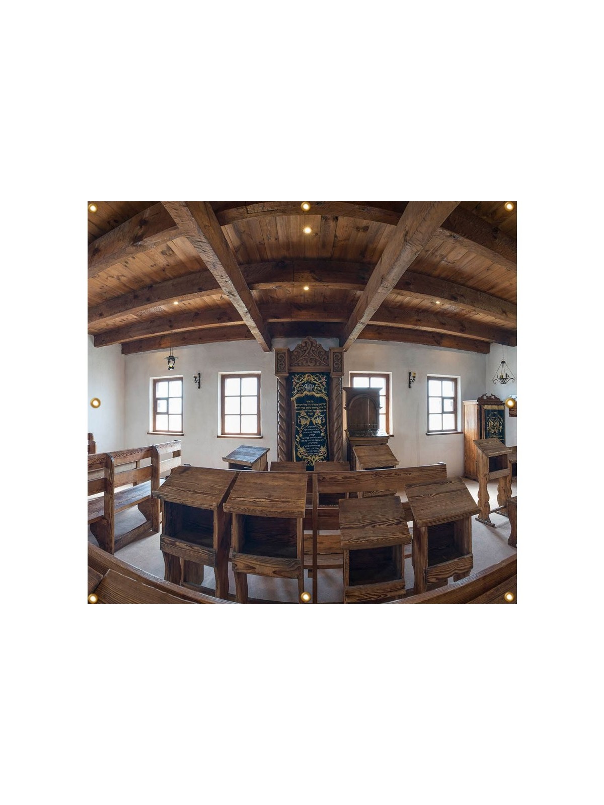 Panoramic Baal Shem Tov Synagogue Sukkah Singl... | Sukkah Decorations