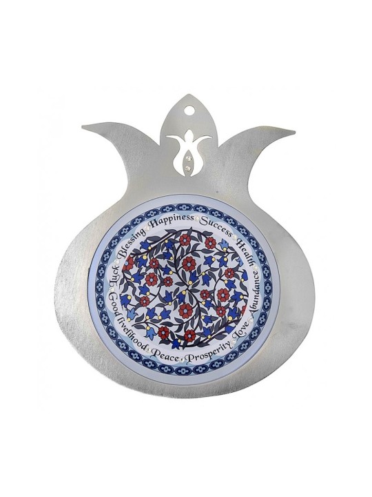 Dorit Judaica Plaque murale grenade bleue... | Cadeau juif d'Israël