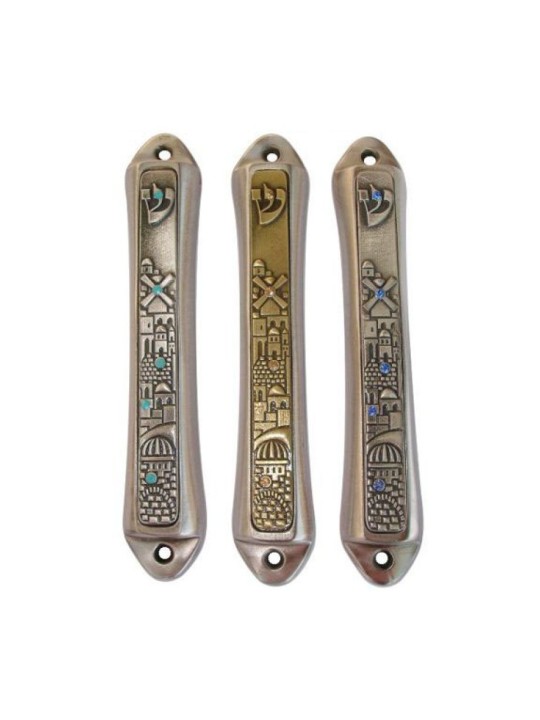 Windmill Jerusalem design Mezuzah by Yealat Che... | Jerusalem Mezuzah
