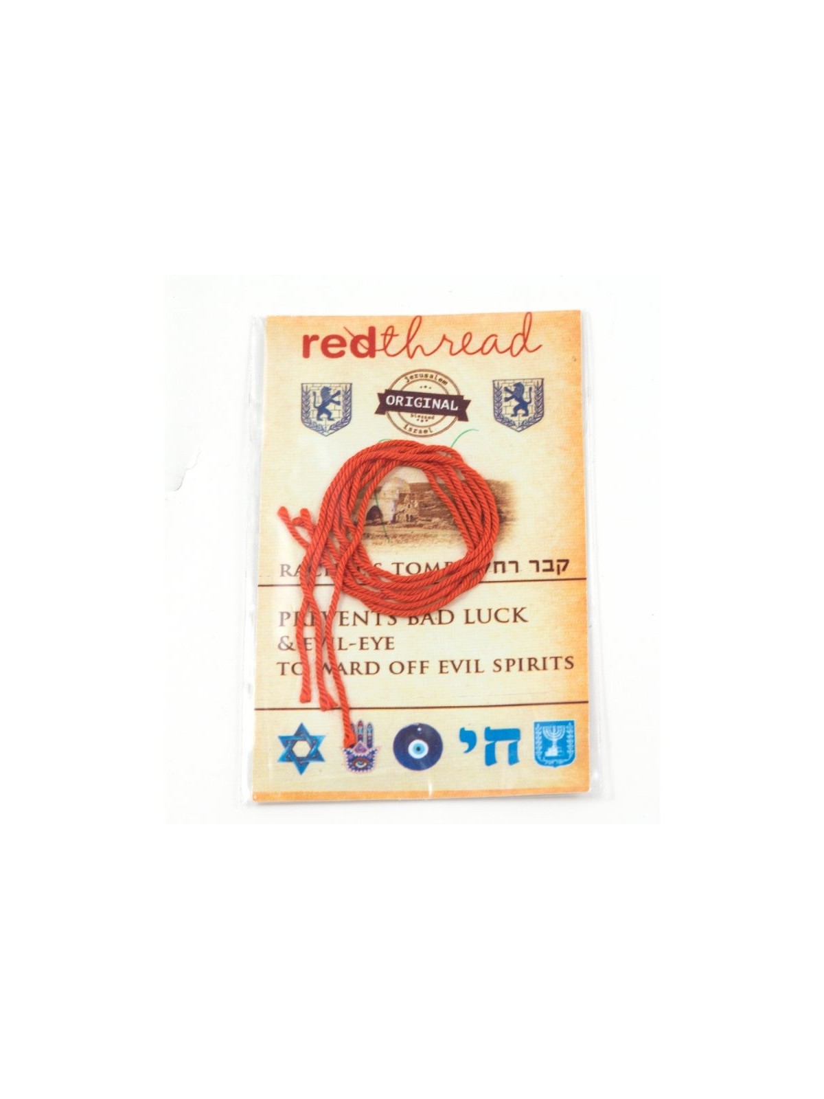 Cinq bracelets en fil rouge contre le mauvais œil d'Israël | Bénédictions