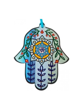 Dorit Judaica Hamsa Lucite Tenture murale colorée Am Y... | Mains Hamsa