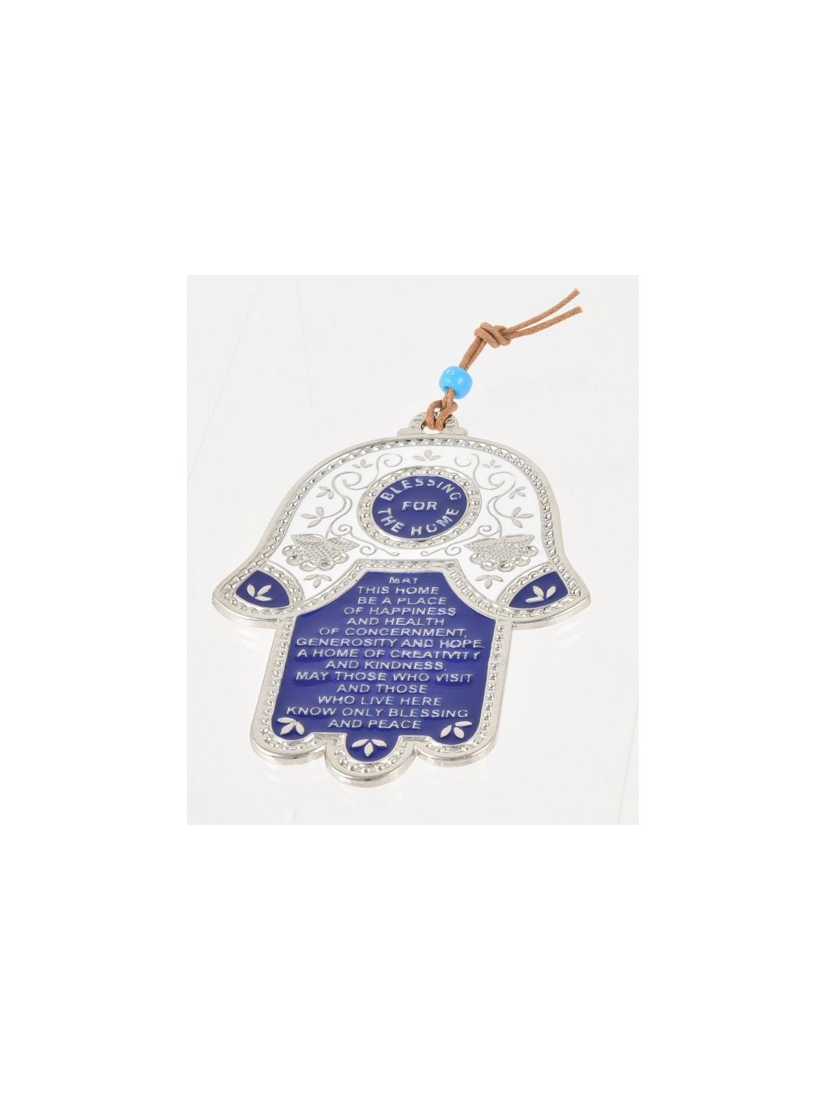 Décoration murale Hamsa avec bénédiction de la maison anglaise et... | Hamsa en métal