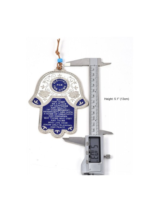 Décoration murale Hamsa avec bénédiction de la maison anglaise et... | Hamsa en métal