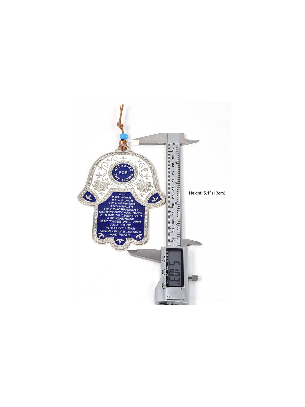 Décoration murale Hamsa avec bénédiction de la maison anglaise et... | Hamsa en métal