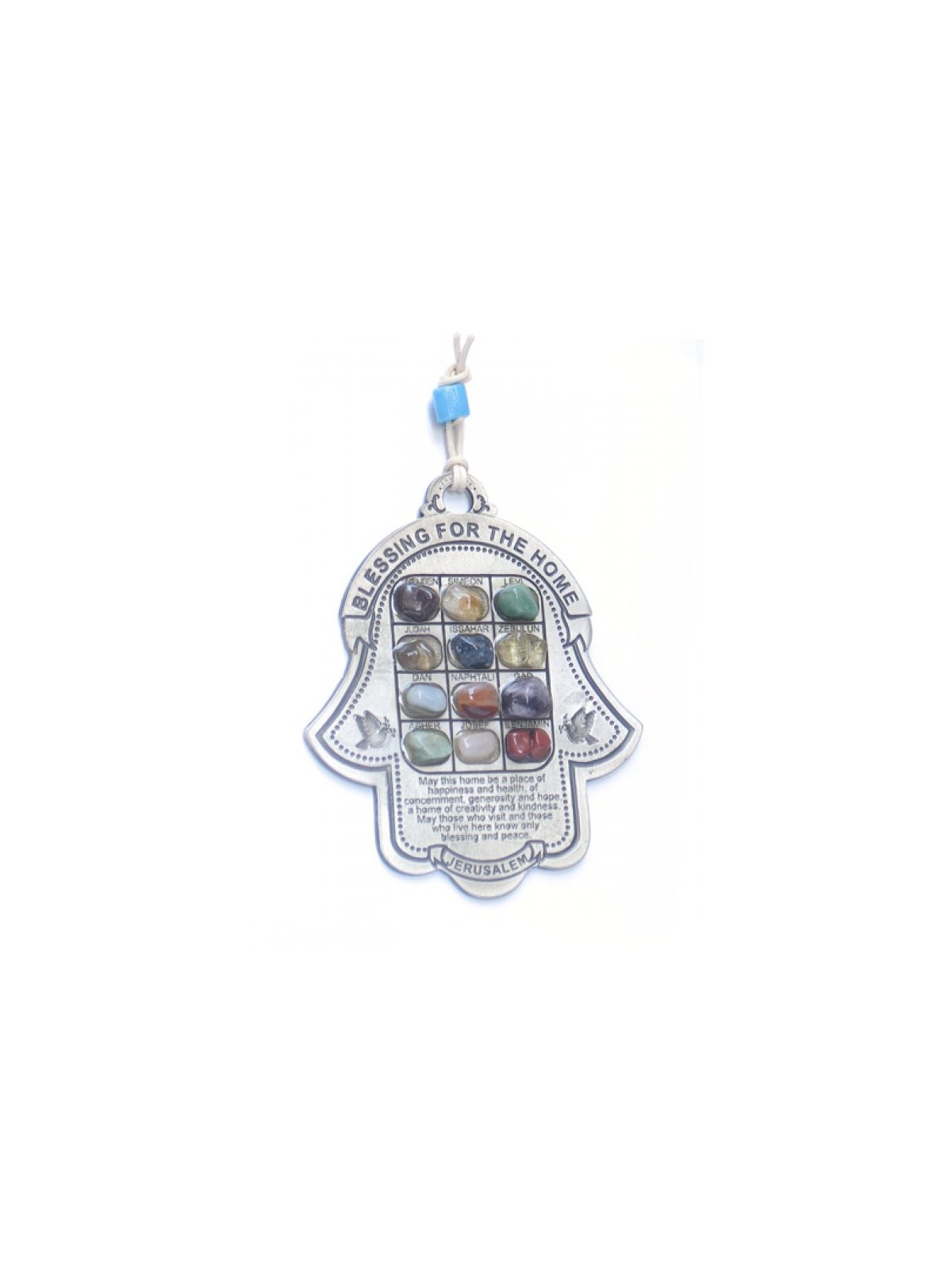 Décoration murale Hamsa avec plastron coloré et E... | Hamsa en métal
