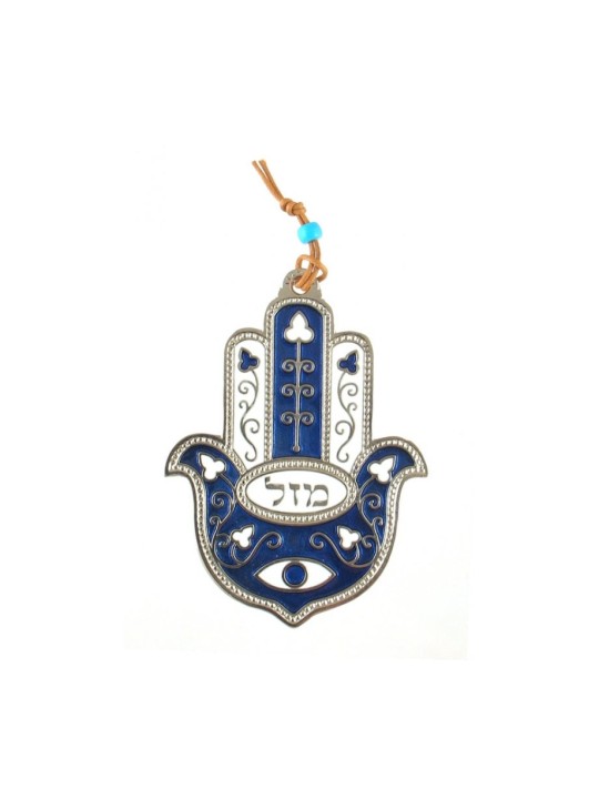 Décoration murale Hamsa avec oeil porte-bonheur Mazal et fleurs... | Hamsa en métal