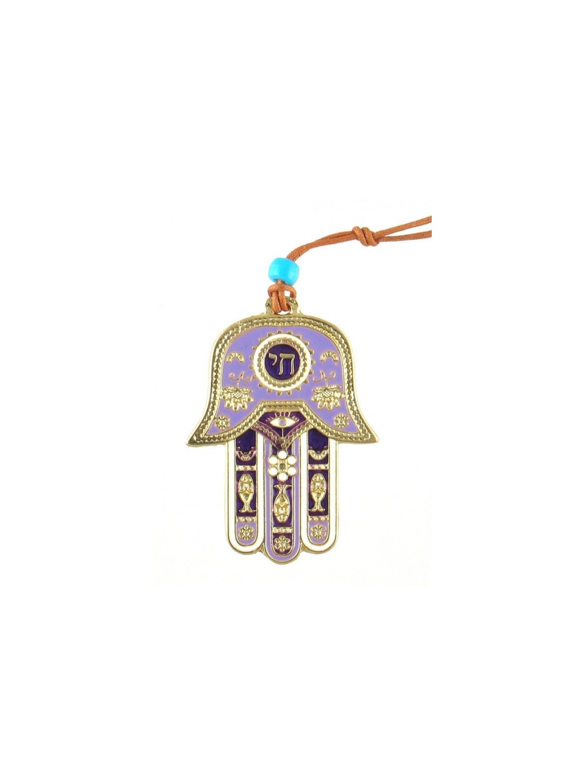 Hamsa Décoration murale Chai hébreu et symbole de bonne chance... | Hamsa en métal