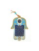 Décoration murale Hamsa bleue avec bénédictions d'affaires anglaises... | Hamsa en métal