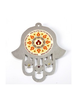 Dorit Judaica Mur de nuances orange Hamsa Eishet Chayil... | Mains Hamsa