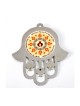 Dorit Judaica Mur de nuances orange Hamsa Eishet Chayil... | Mains Hamsa
