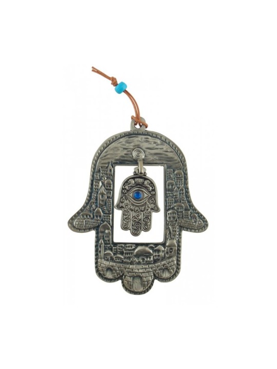 Décoration murale Hamsa Jérusalem Design avec Hamsa intérieur... | Hamsa en métal