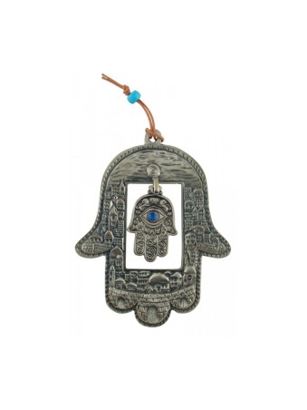 Décoration murale Hamsa Jérusalem Design avec Hamsa intérieur... | Hamsa en métal