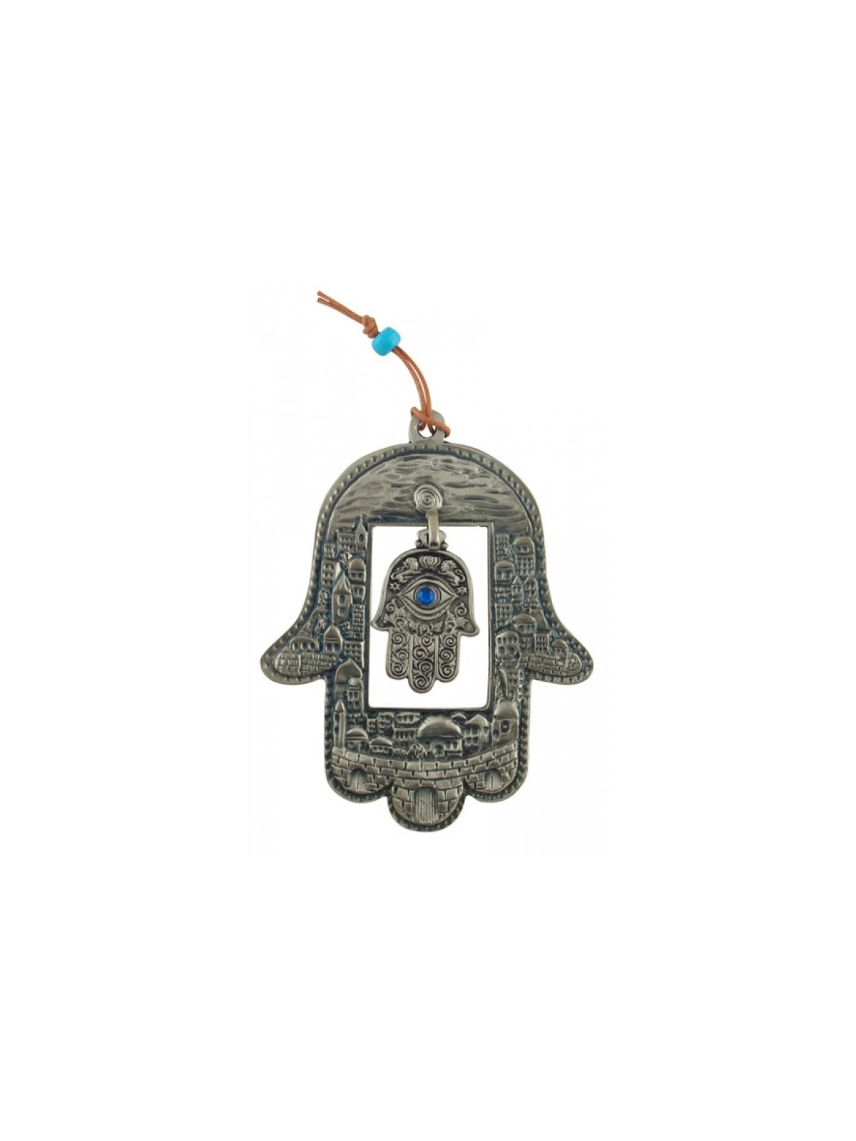 Décoration murale Hamsa Jérusalem Design avec Hamsa intérieur... | Hamsa en métal