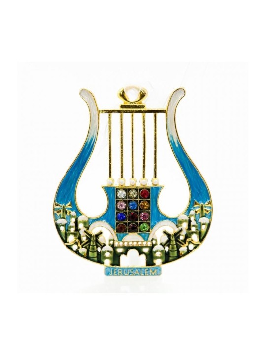 Décoration murale en émail Davids Lyre et Jérusalem Desi... | Hamsa en métal