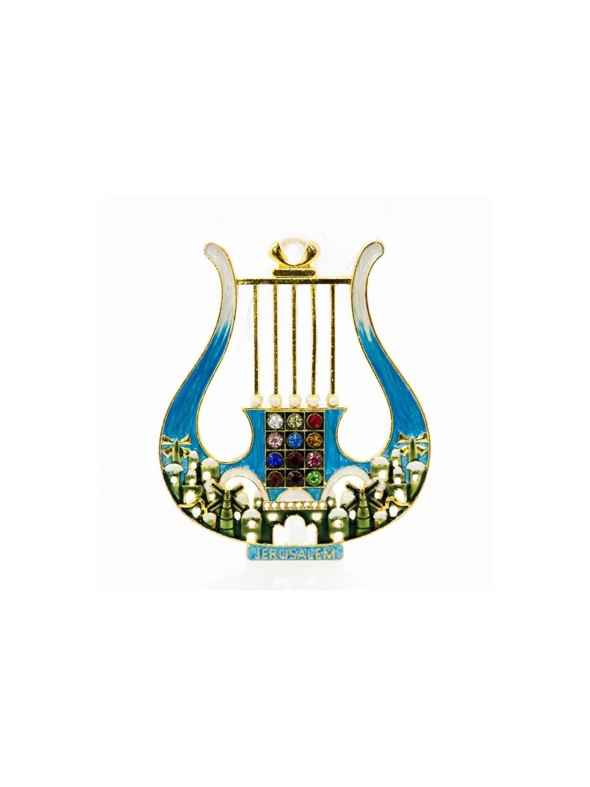 Décoration murale en émail Davids Lyre et Jérusalem Desi... | Hamsa en métal