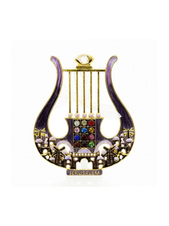 Décoration murale en émail Davids Lyre et Jérusalem Desi... | Hamsa en métal