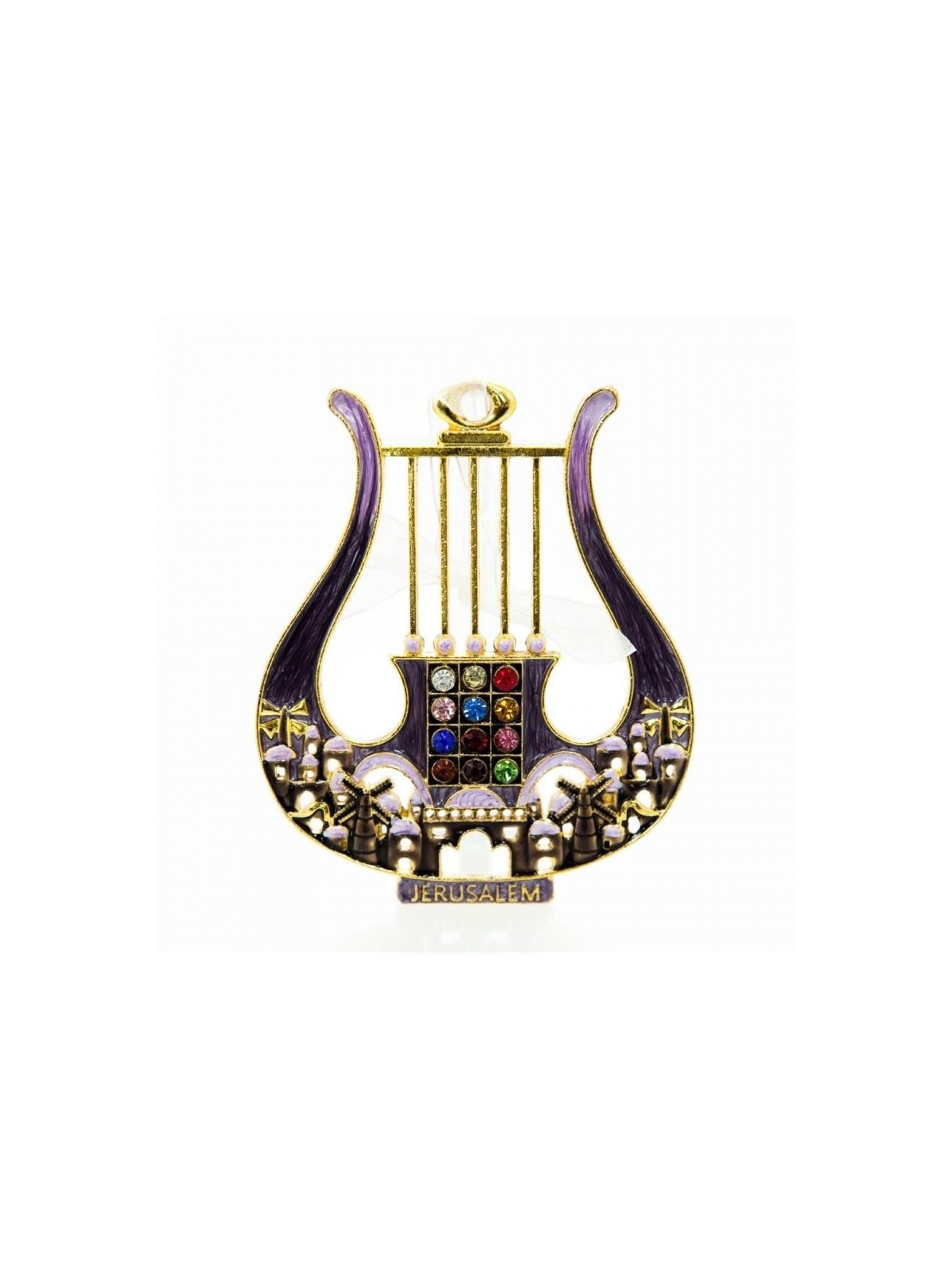 Décoration murale en émail Davids Lyre et Jérusalem Desi... | Hamsa en métal