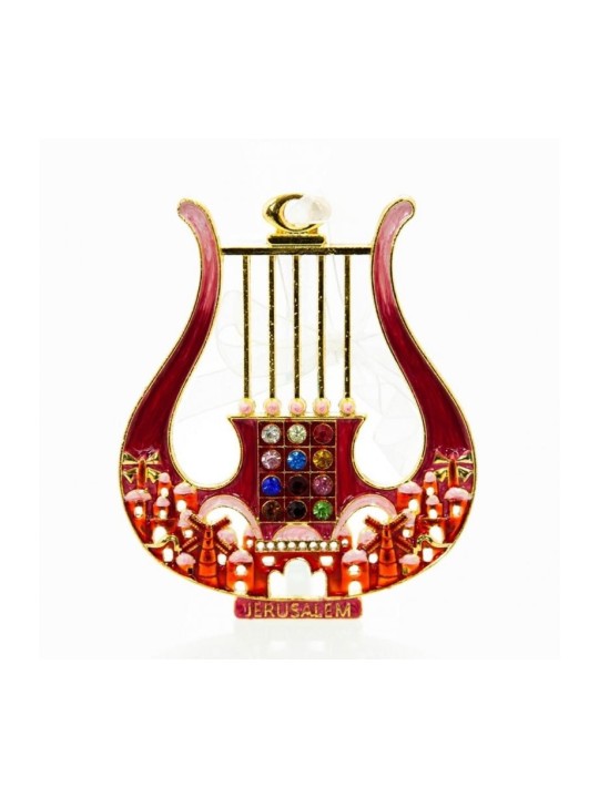 Décoration murale en émail Davids Lyre et Jérusalem Desi... | Hamsa en métal