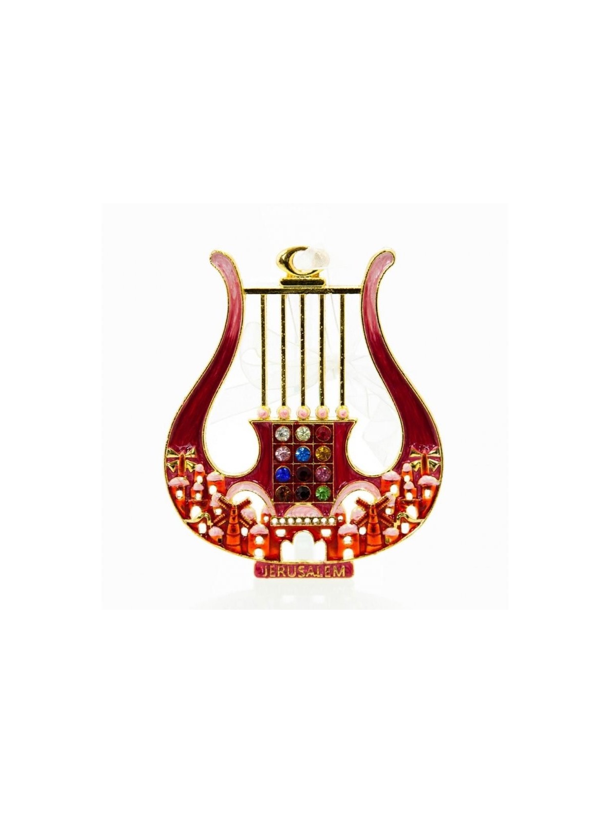 Décoration murale en émail Davids Lyre et Jérusalem Desi... | Hamsa en métal