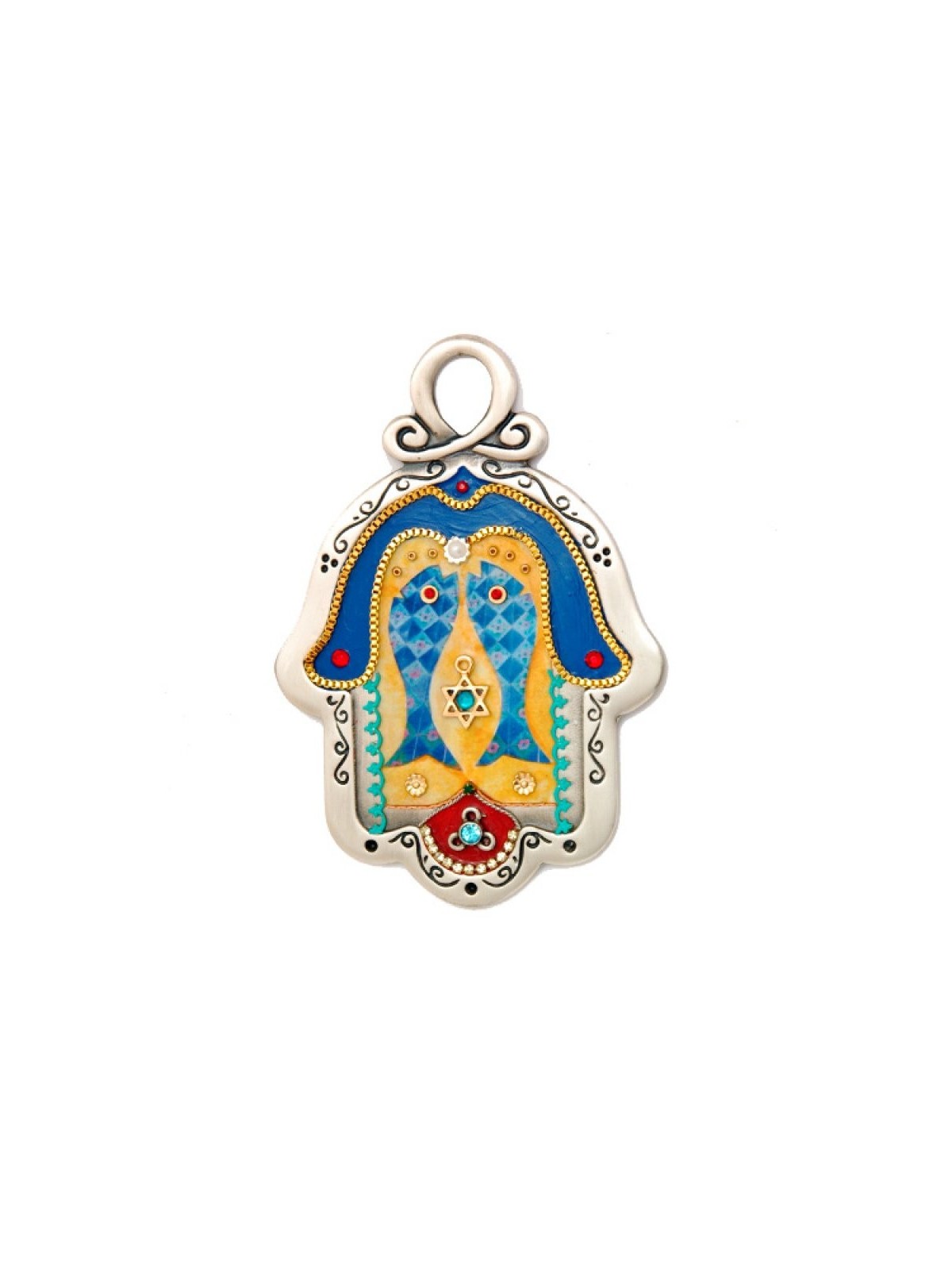 Mur en étain design poisson Hamsa par Ester Shahaf | Hamsa en métal
