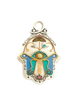 Dove Design Wall Hamsa by Ester Shahaf | Metal Hamsa