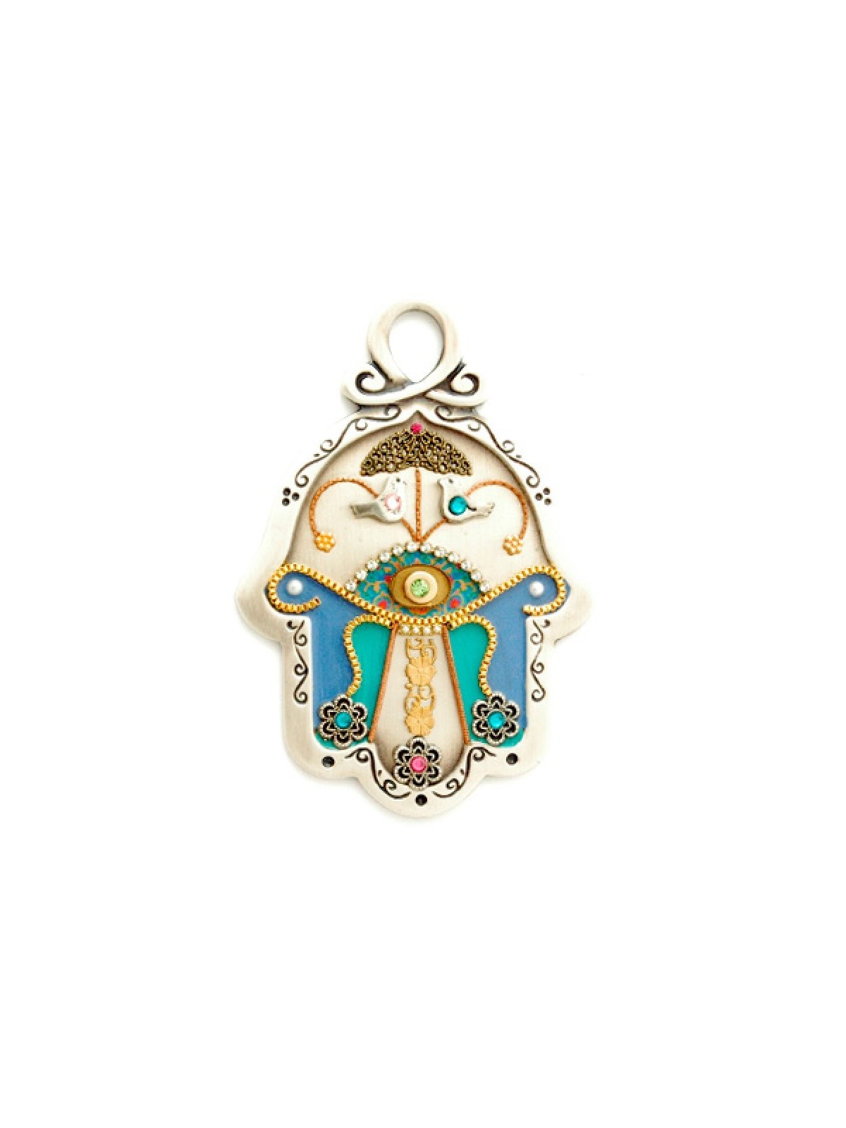 Dove Design Mur Hamsa par Ester Shahaf | Hamsa en métal