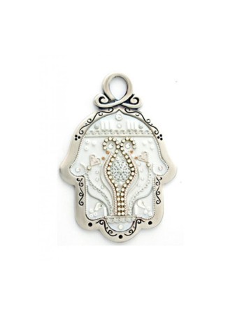 White Wall Hamsa Hand by Esther Shahaf | Hamsa Hands