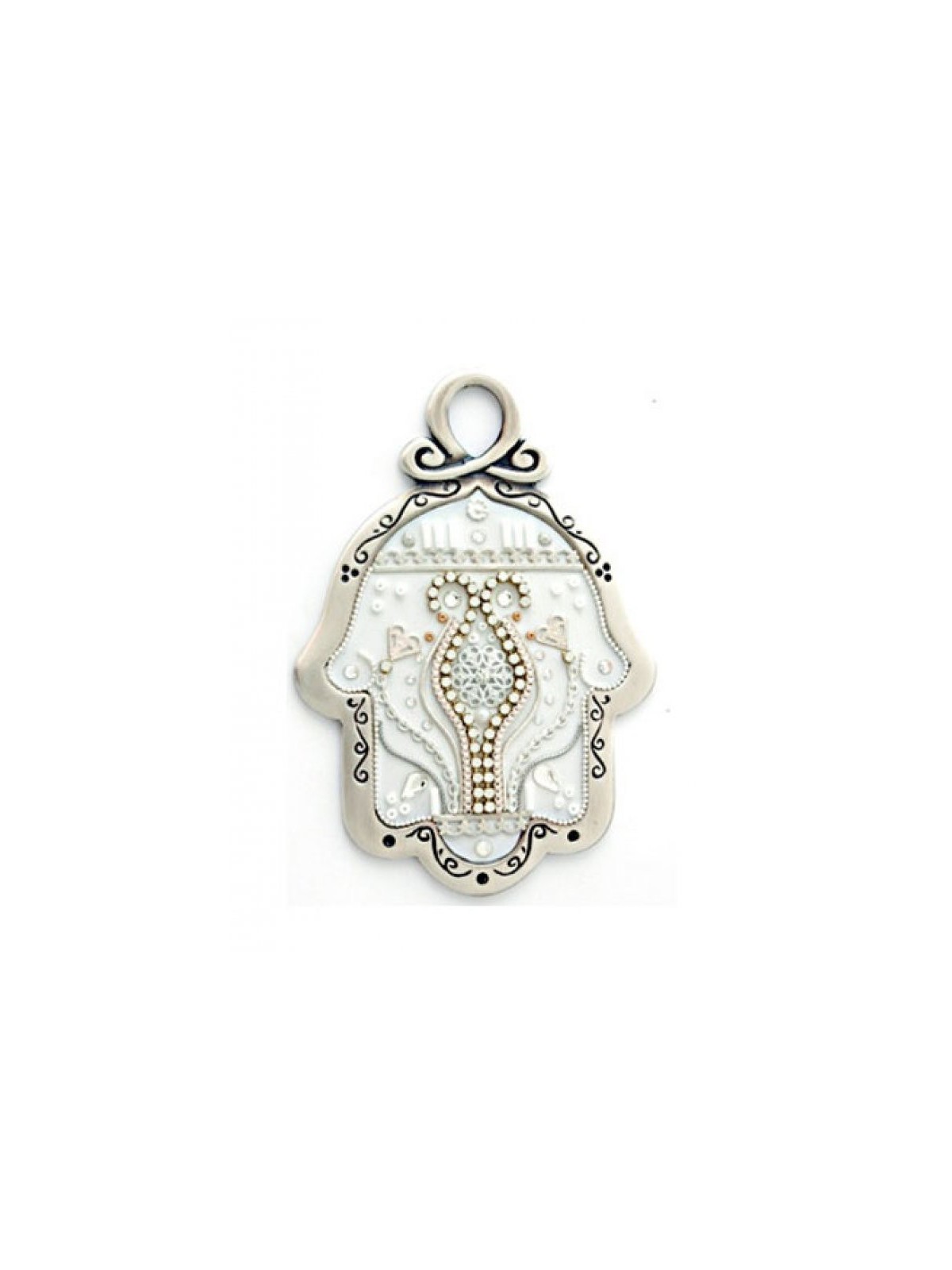 White Wall Hamsa Hand by Esther Shahaf | Hamsa Hands