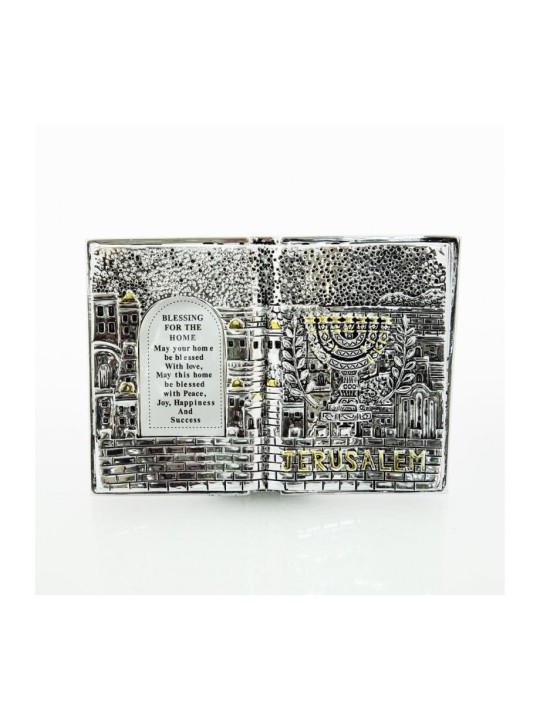 Silver Plated Free Standing Home Blessing Judaic Mo... | Star of David