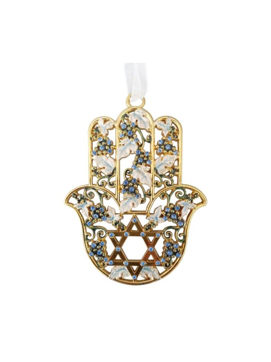 Décoration murale Hamsa %96 Grappes de raisin avec une étoile... | Hamsa en métal