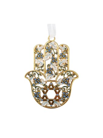Hamsa Wall Decoration %96 Grape Clusters with a Star ... | Metal Hamsa