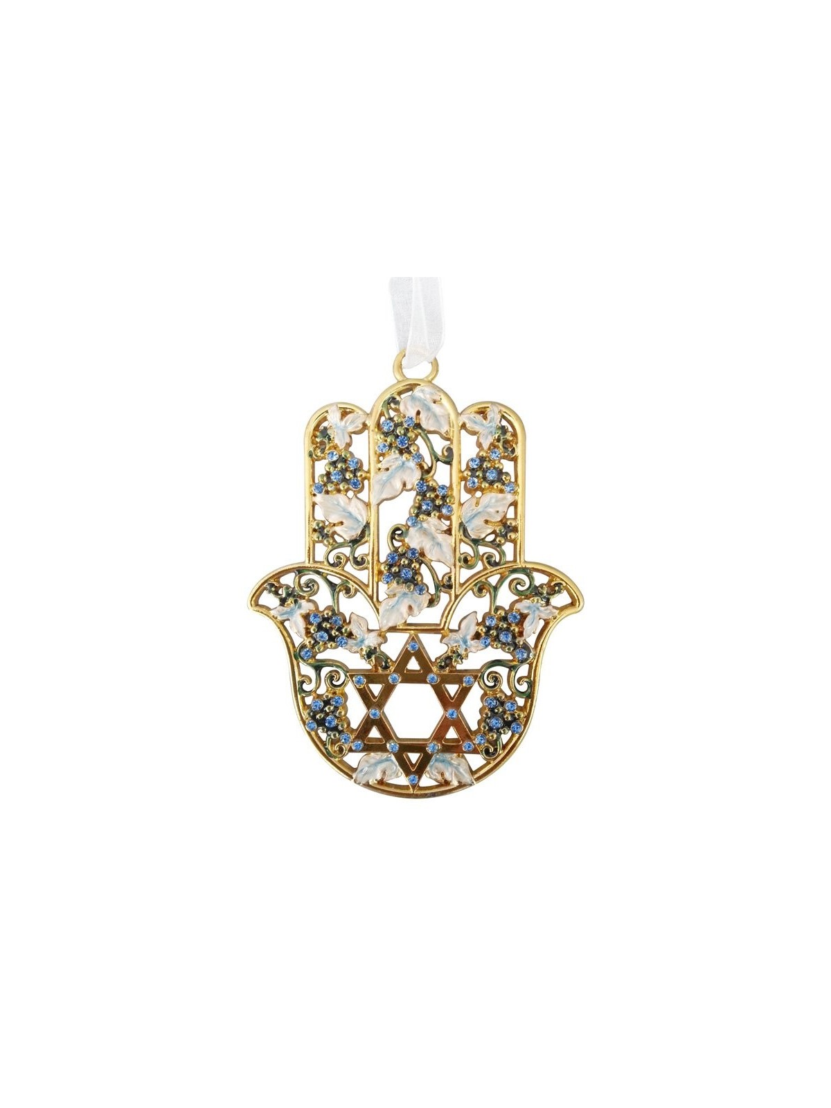 Décoration murale Hamsa %96 Grappes de raisin avec une étoile... | Hamsa en métal