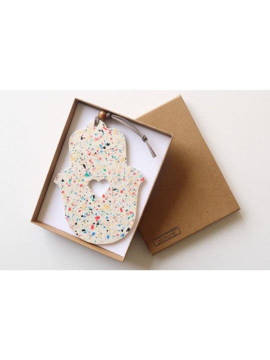 Graciela Noemi Handcrafted Terrazzo Hamsa Cutout Hear... | Hamsa Hands
