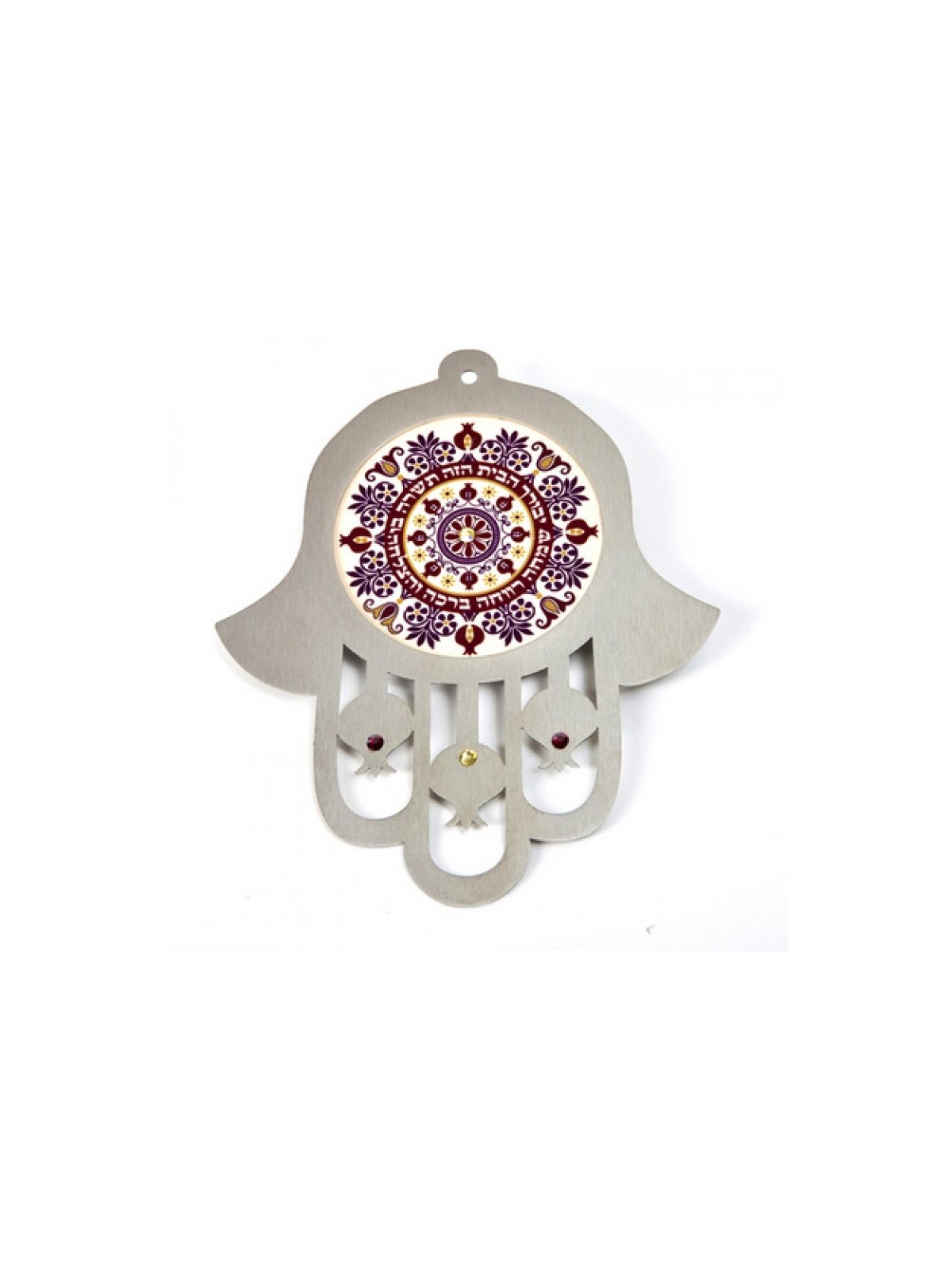 Dorit Judaica Mur de nuances violettes Hamsa Home Blessing... | Mains Hamsa