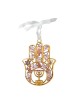 Tenture murale Menorah Hamsa à 7 branches | Hamsa en métal