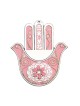 Hamsa mural colombe rose de Ester Shahaf | Mains Hamsa