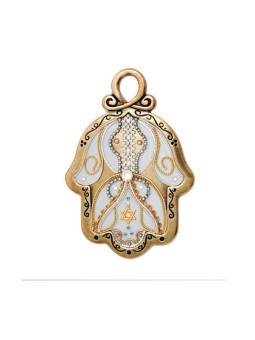 Élégante étoile de David Wall Hamsa par Ester Shahaf | Hamsa en métal