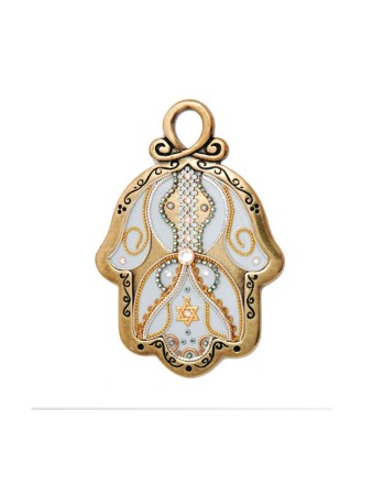 Élégante étoile de David Wall Hamsa par Ester Shahaf | Hamsa en métal