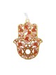 Étoile rouge en émail de David Hamsa avec motif raisin | Hamsa en métal