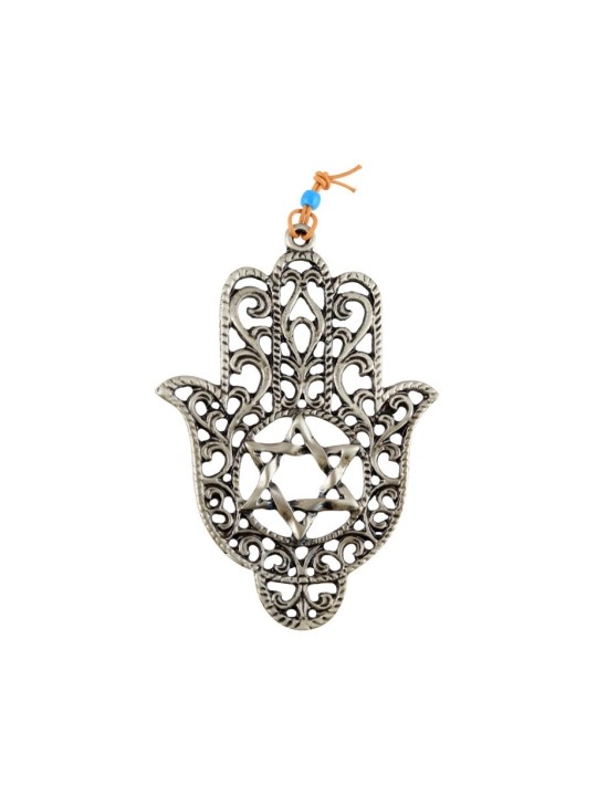 Décoration murale Hamsa avec motif en filigrane découpé... | Hamsa en métal