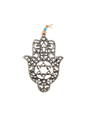 Décoration murale Hamsa avec motif en filigrane découpé... | Hamsa en métal