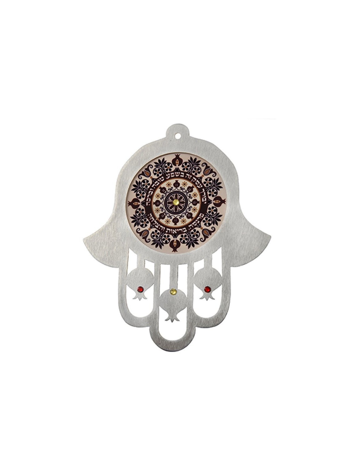 Dorit Judaica Jambons muraux en acier inoxydable Purple Shades... | Mains Hamsa