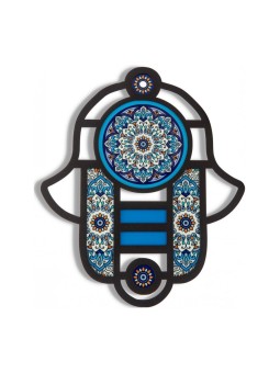 Dorit Judaica Modern Hamsa in Stained Glass Art Style... | Hamsa Hands